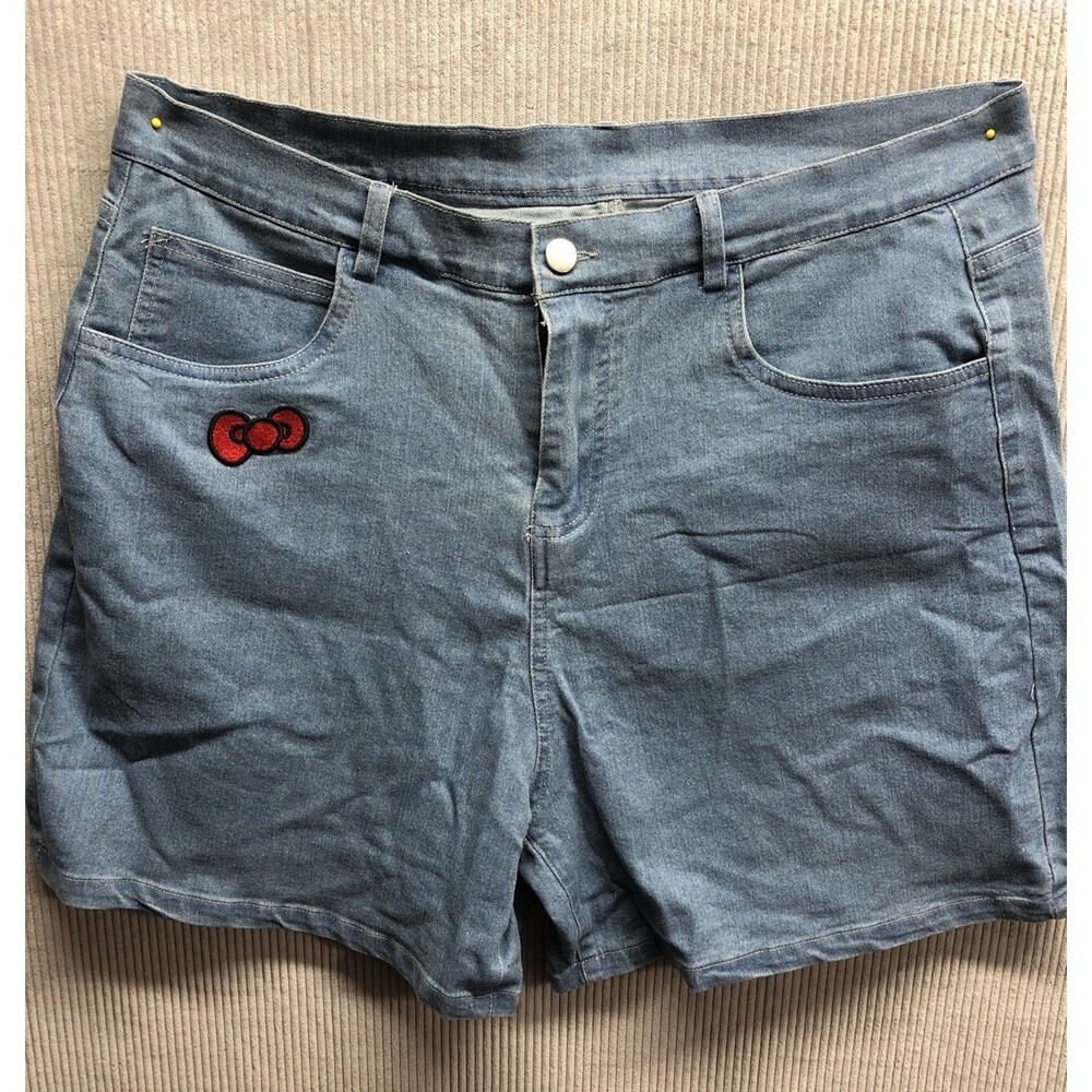 Unbranded Womens Shorts Size 22 Lightweight Denim Hello Kitty Embroidered